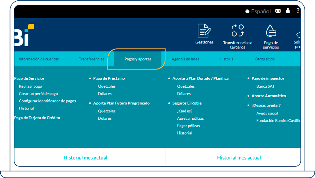 paso 2: pago de préstamo en linea