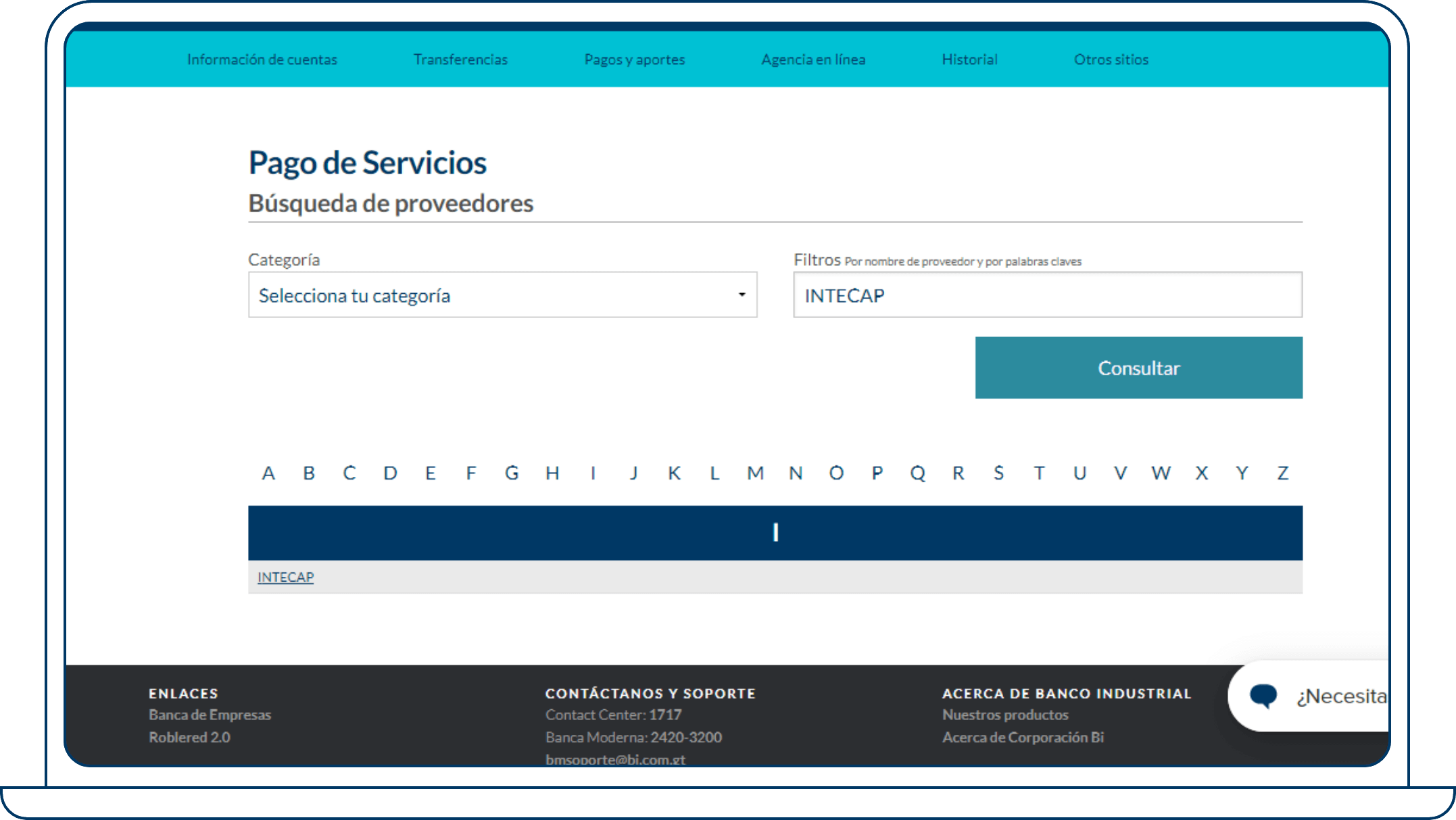 Landing Paga tus cursos de INTECAP Paso 4