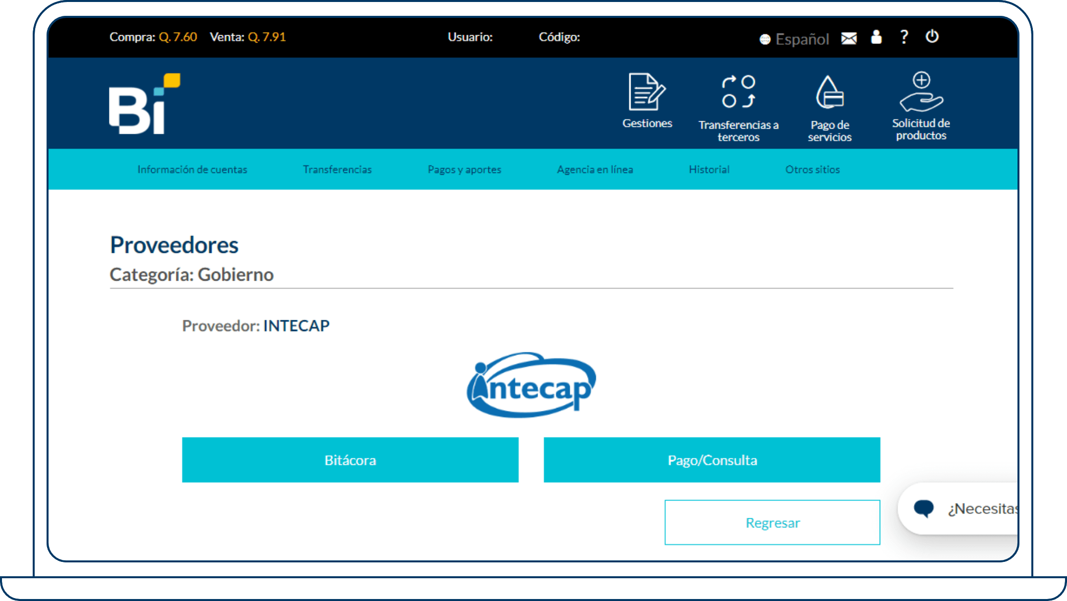 Landing Paga tus cursos de INTECAP Paso 5