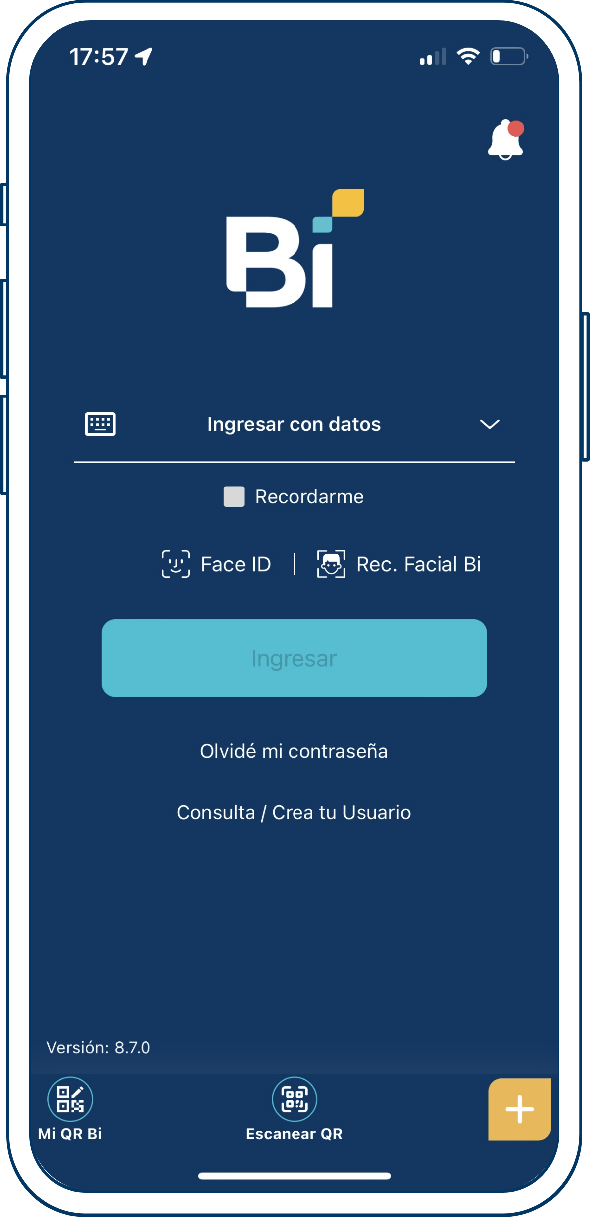 Paso 1: Ingresa a Bi en Línea App.