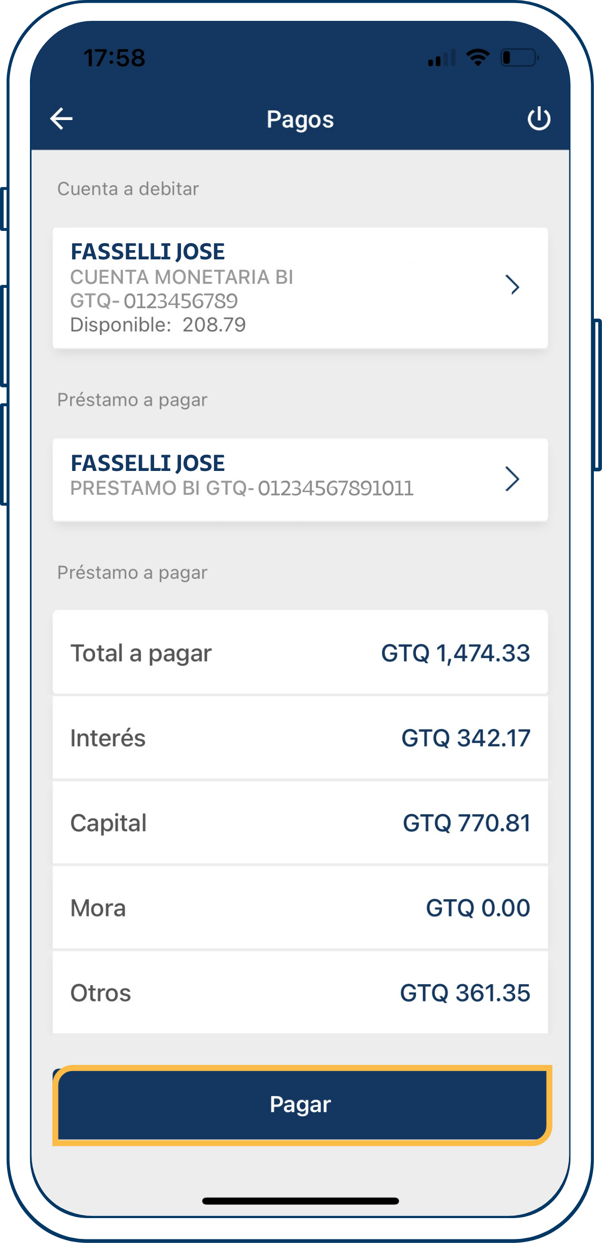 Paso 5: Confirma los datos y haz tap en "Pagar".