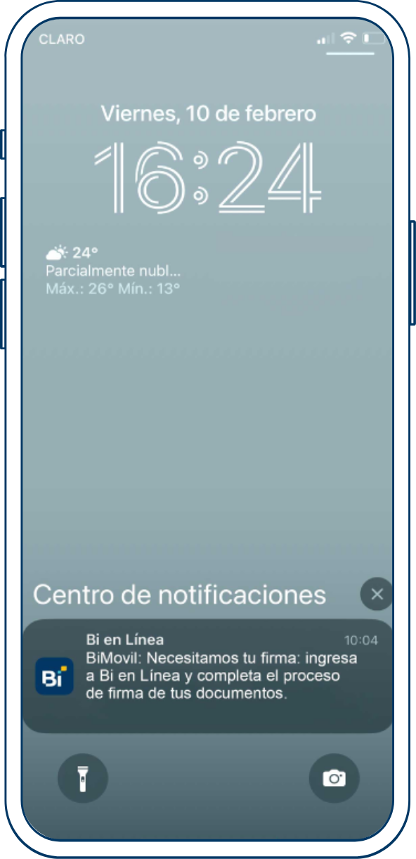 Recibirás una notificación indicando que tienes un documento por firmar