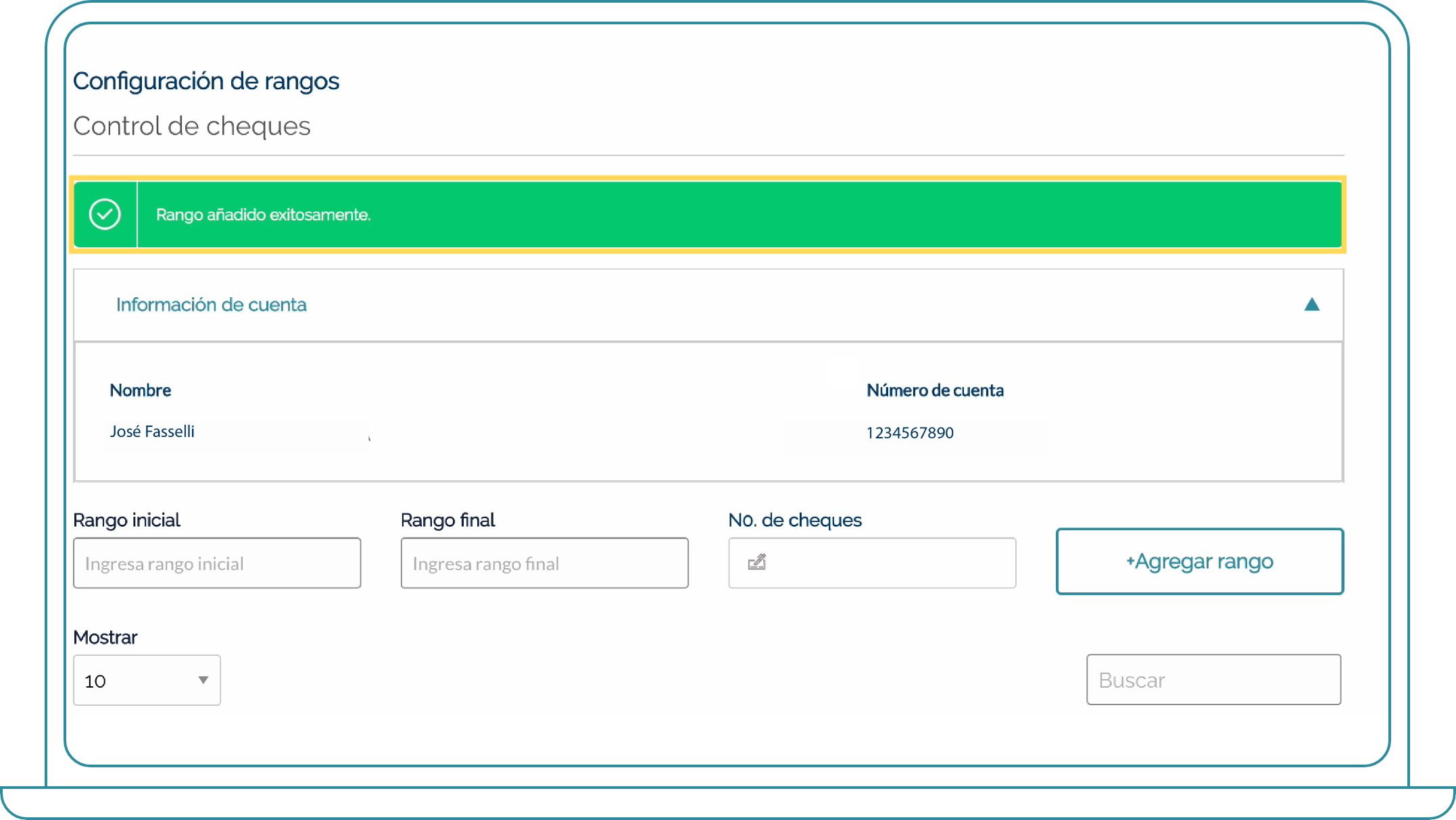 Infografía, como adicionar rangos de cheques