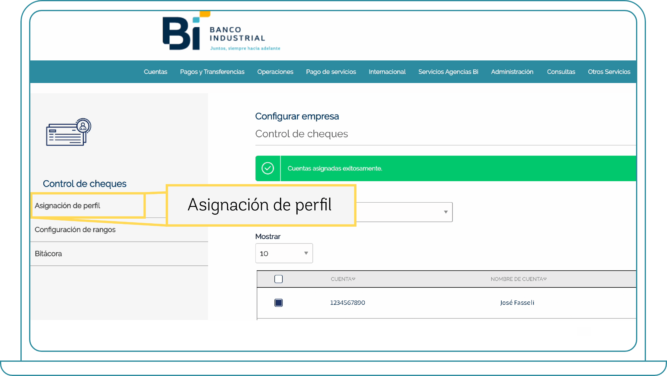 Landing - ¿Cómo asignar permisos de empresa desde Bi Banking? - Paso 5