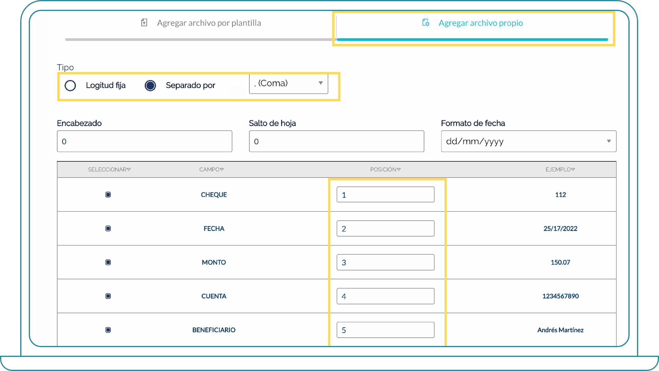 Crear cheques en grupo Bi Banking