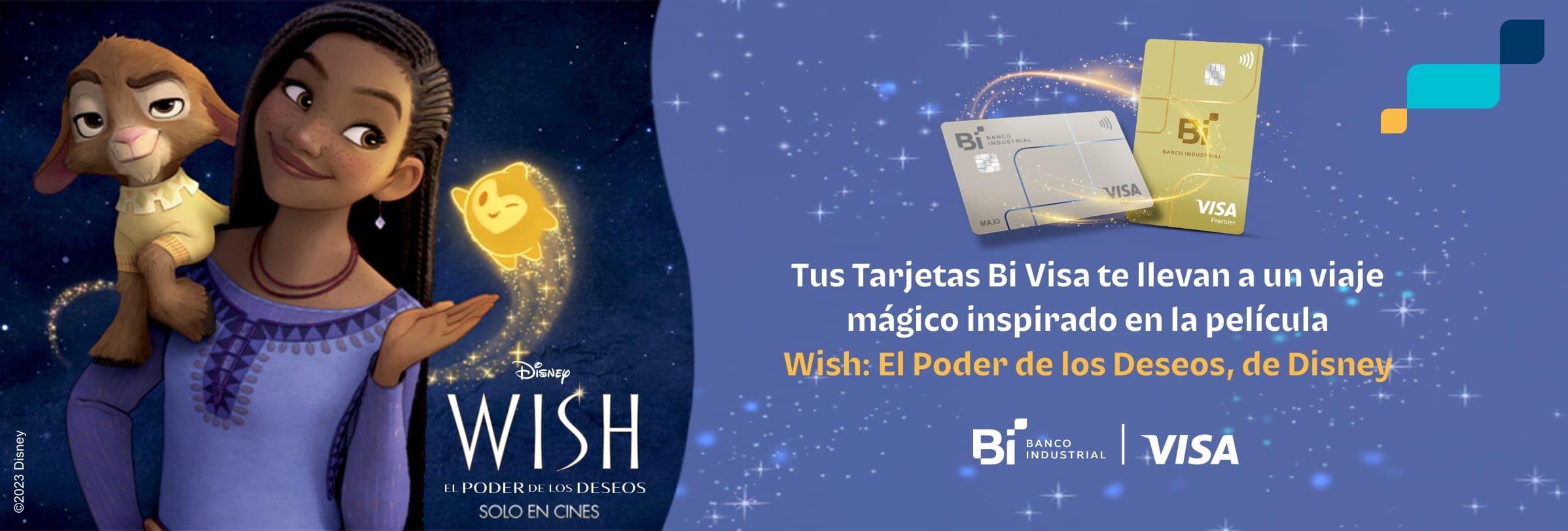 Wish, El poder de los Deseos, de Disney y tarjetas Bi visa