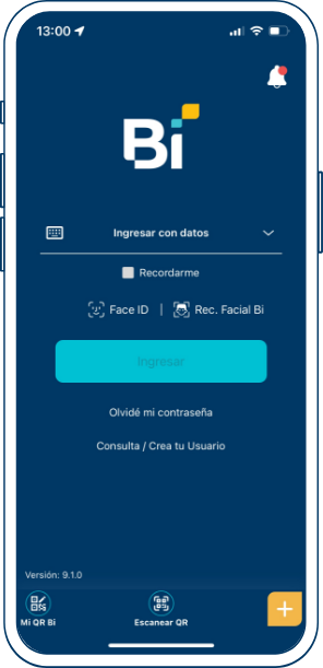 Pantalla de inicio App