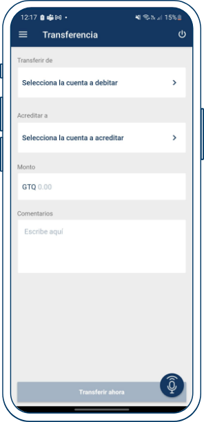 Transfiere a Terceros desde Bi en Línea App