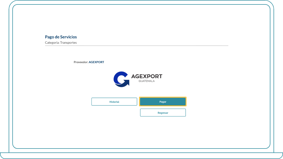 paso 3 pago de servicios agexport.