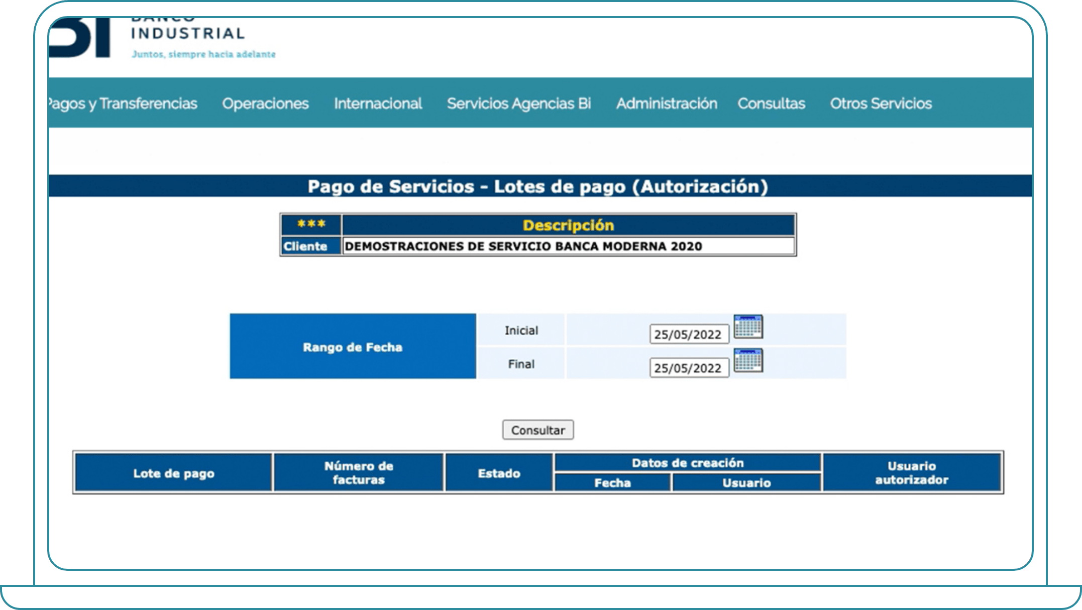 Pago de COMEGSA desde Bi Banking paso 4, Autorizar un pago