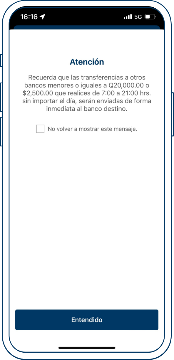 Transferencia a otros bancos desde Bi en Línea App