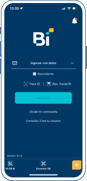 1 Solicitar bi móvil desde bi en linea app