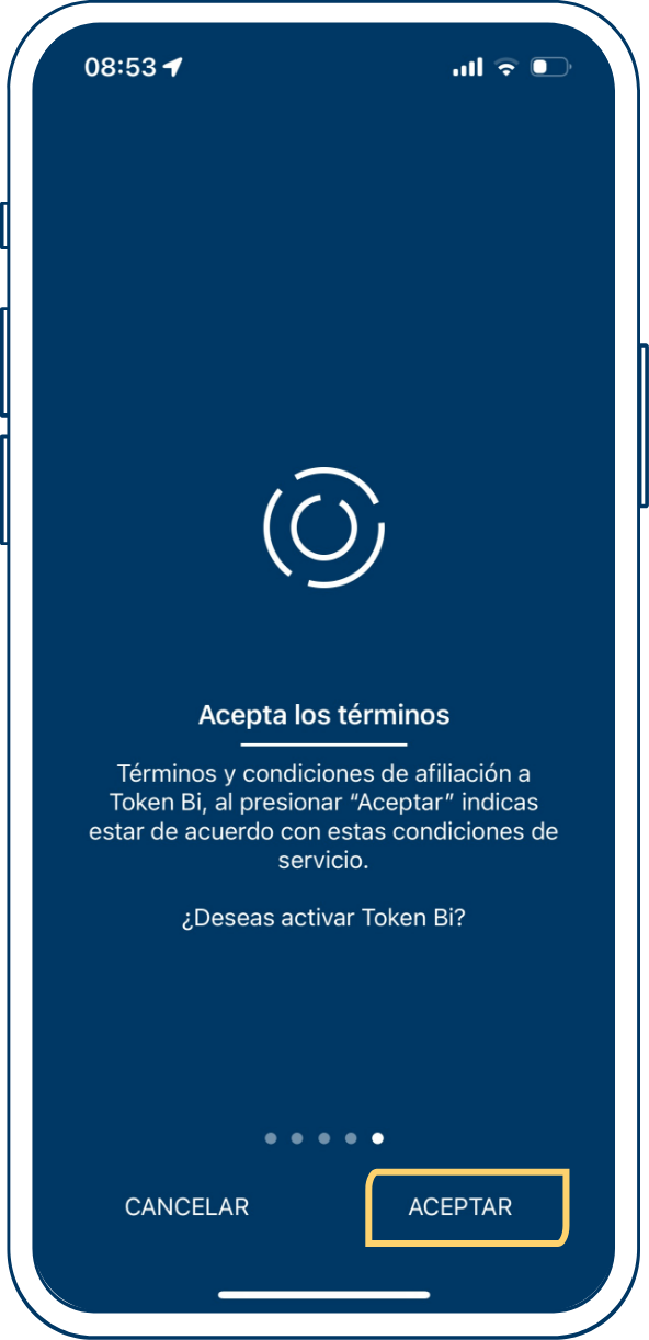 Token biometrico desde Bi en Línea App