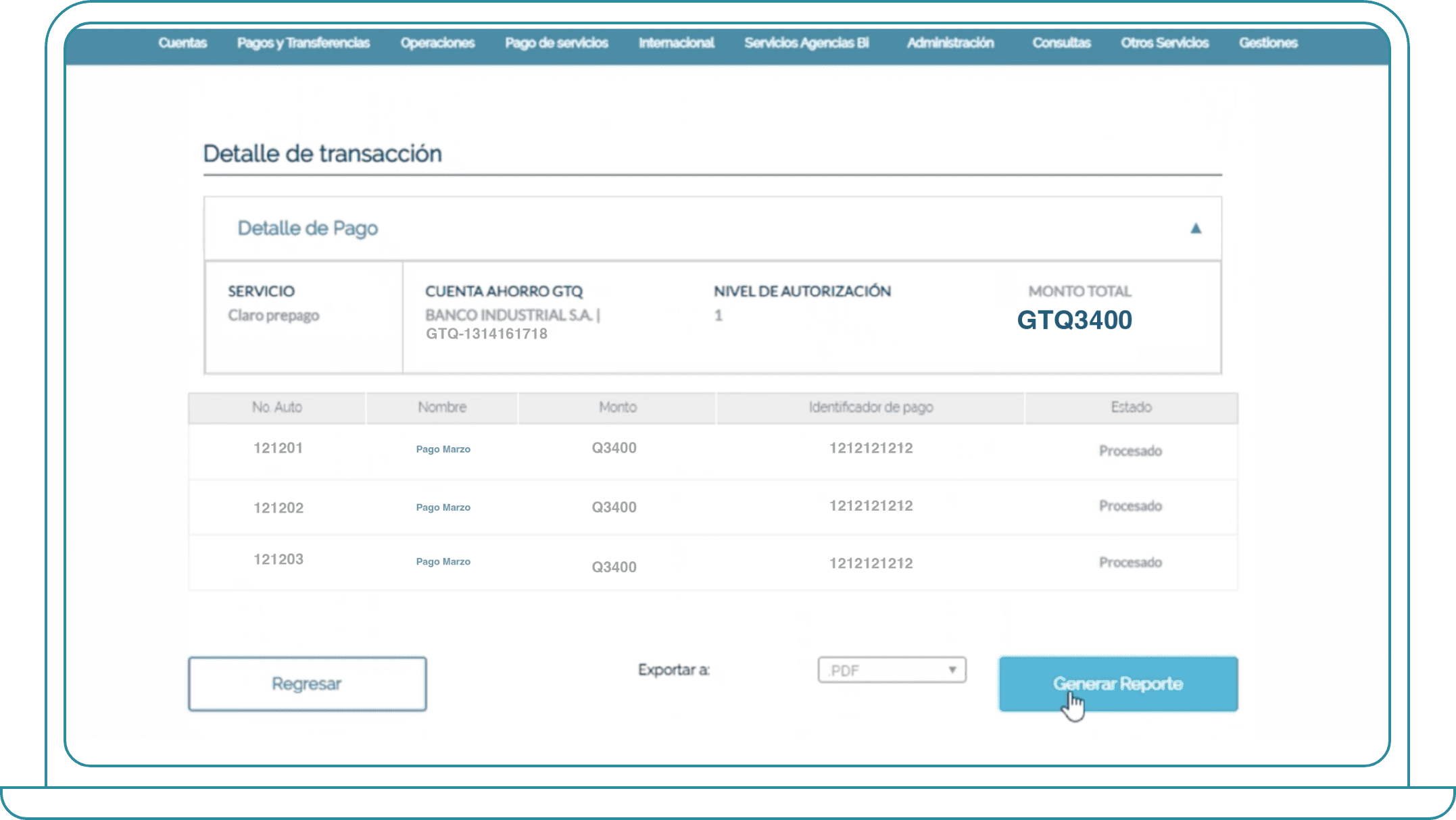 Reporte de pagos de servicios paso 4 Reporte de pagos de servicios paso 4