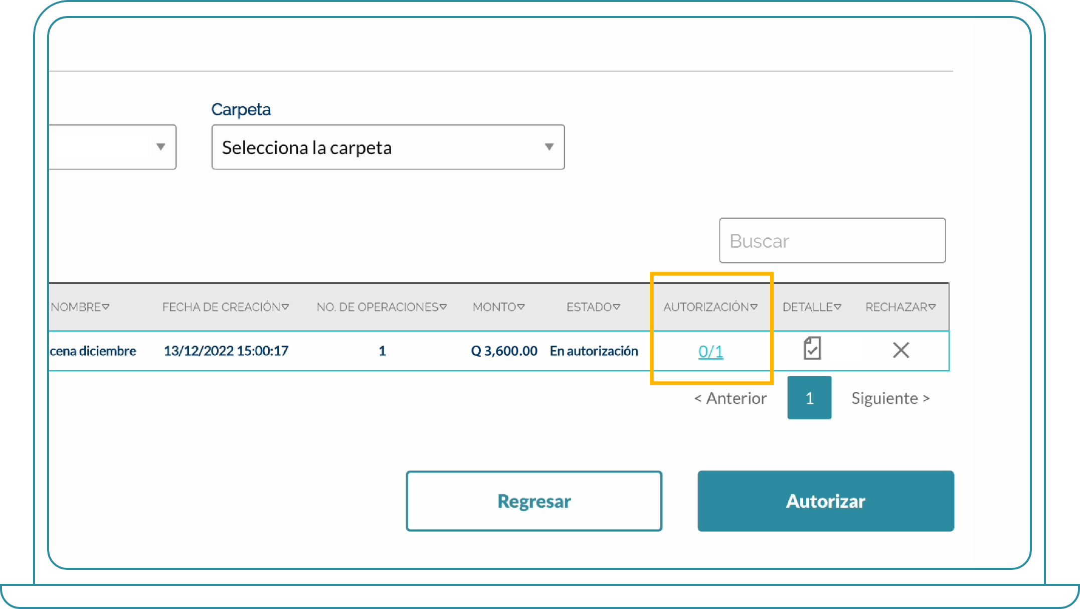 Autorizar transferencias ACH desde Bi Banking