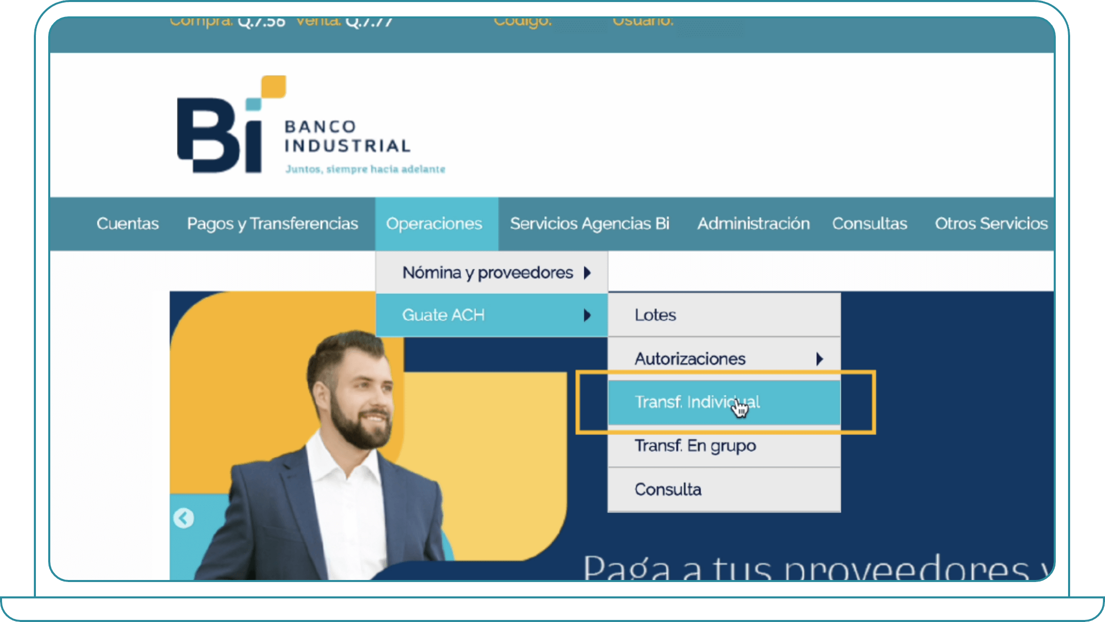 Transferencias individuales - Paso 1 Transferencias individuales - Paso 1