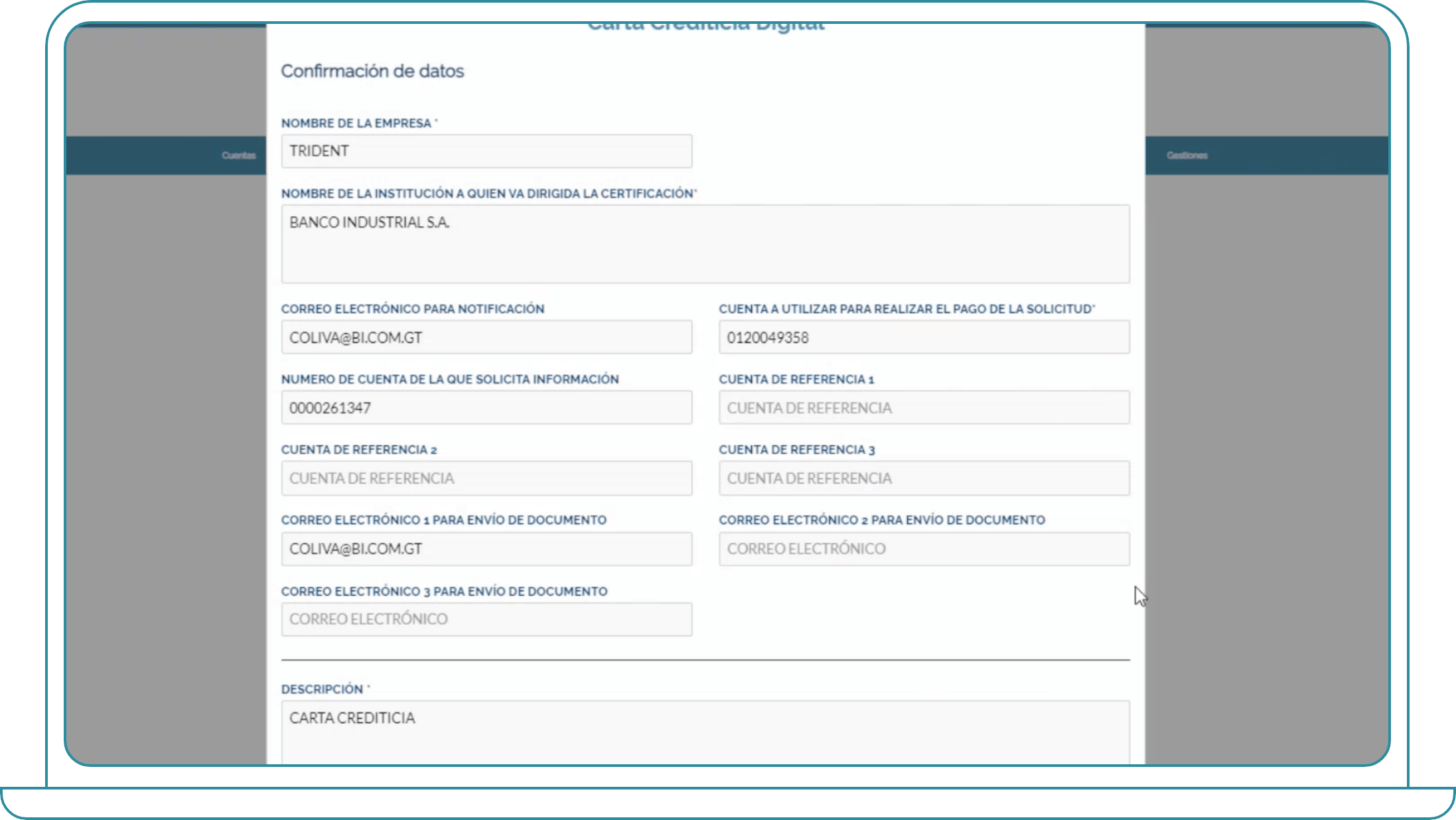 Cómo crear una gestión, Paso 7: Confirma que los datos ingresados sean los correctos.