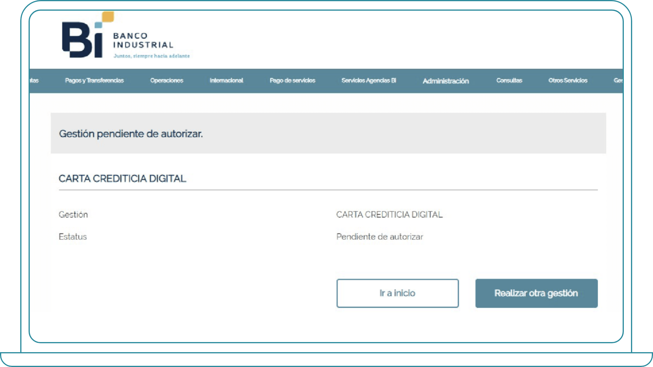 Cómo crear una gestión, Paso 8: Ahora, si tú no eres el responsable autorizador, tu gestión queda pendiente de autorizar por parte del responsable.