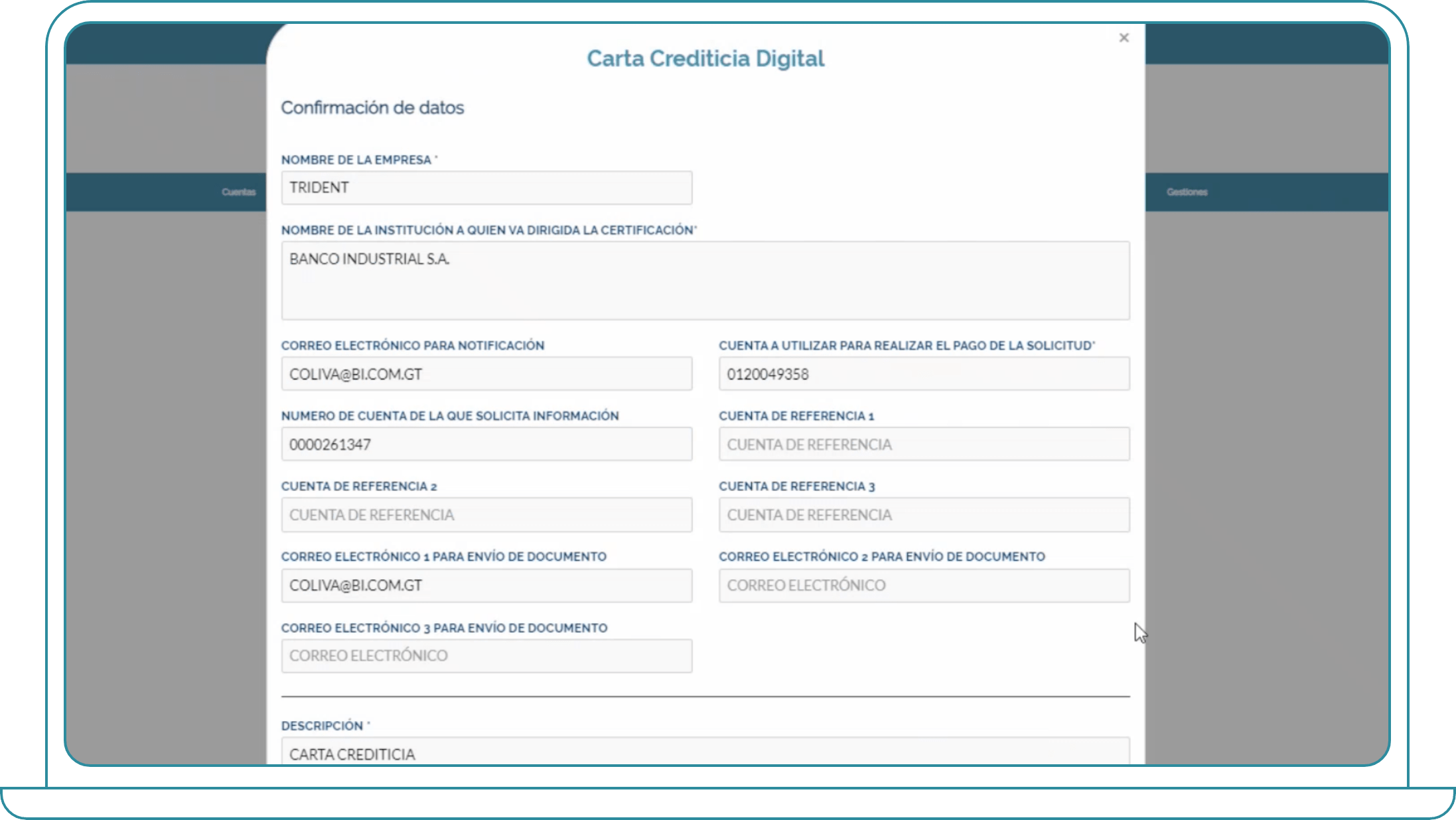 Cómo crear una gestión, Paso 10: Asegúrate de que los datos sean los correctos y haz clic en confirmar.