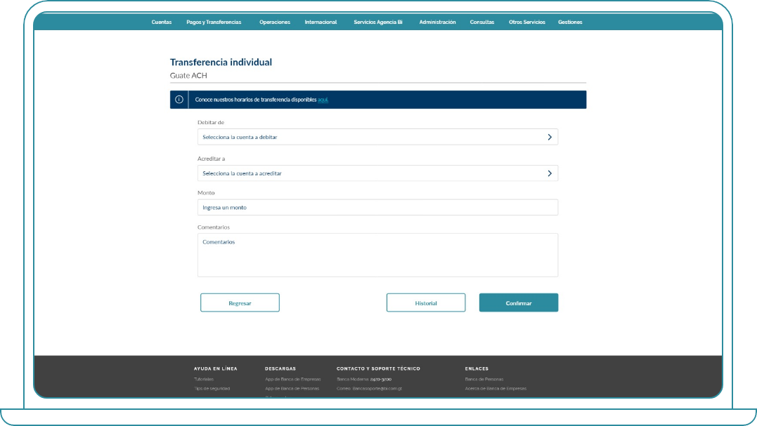Transferencia individual paso 2 Transferencia individual paso 2