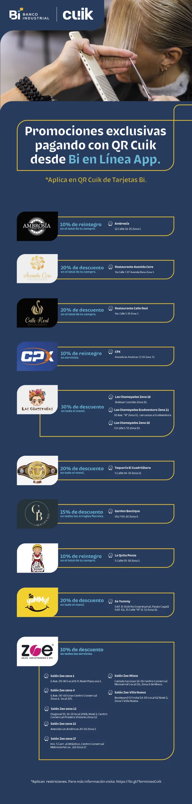 Agosto 2024 - Promociones exclusivas pagando con QR Cuik desde Bi en linea App