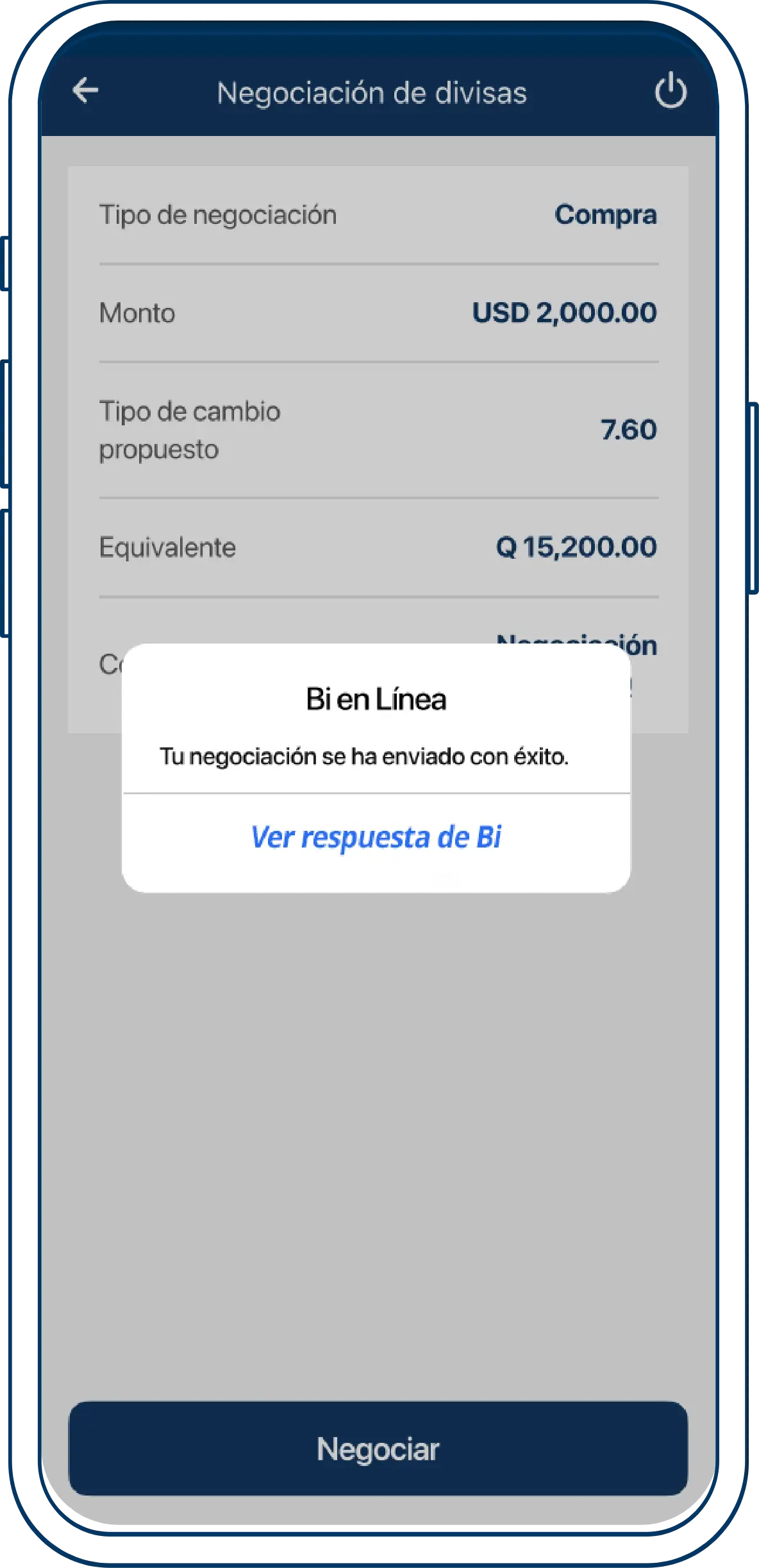 Realiza una Negociación de Divisas Desde Bi en Línea App