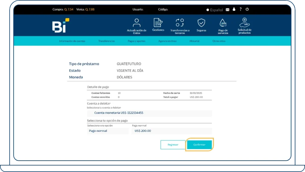 Paso 05 _ Haz el pago desde Bi-en-línea