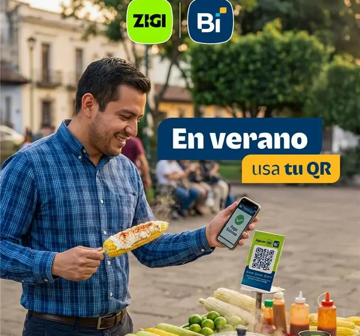 Persona comprando con QR