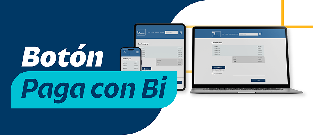 Banner con texto: Botón paga con Bi