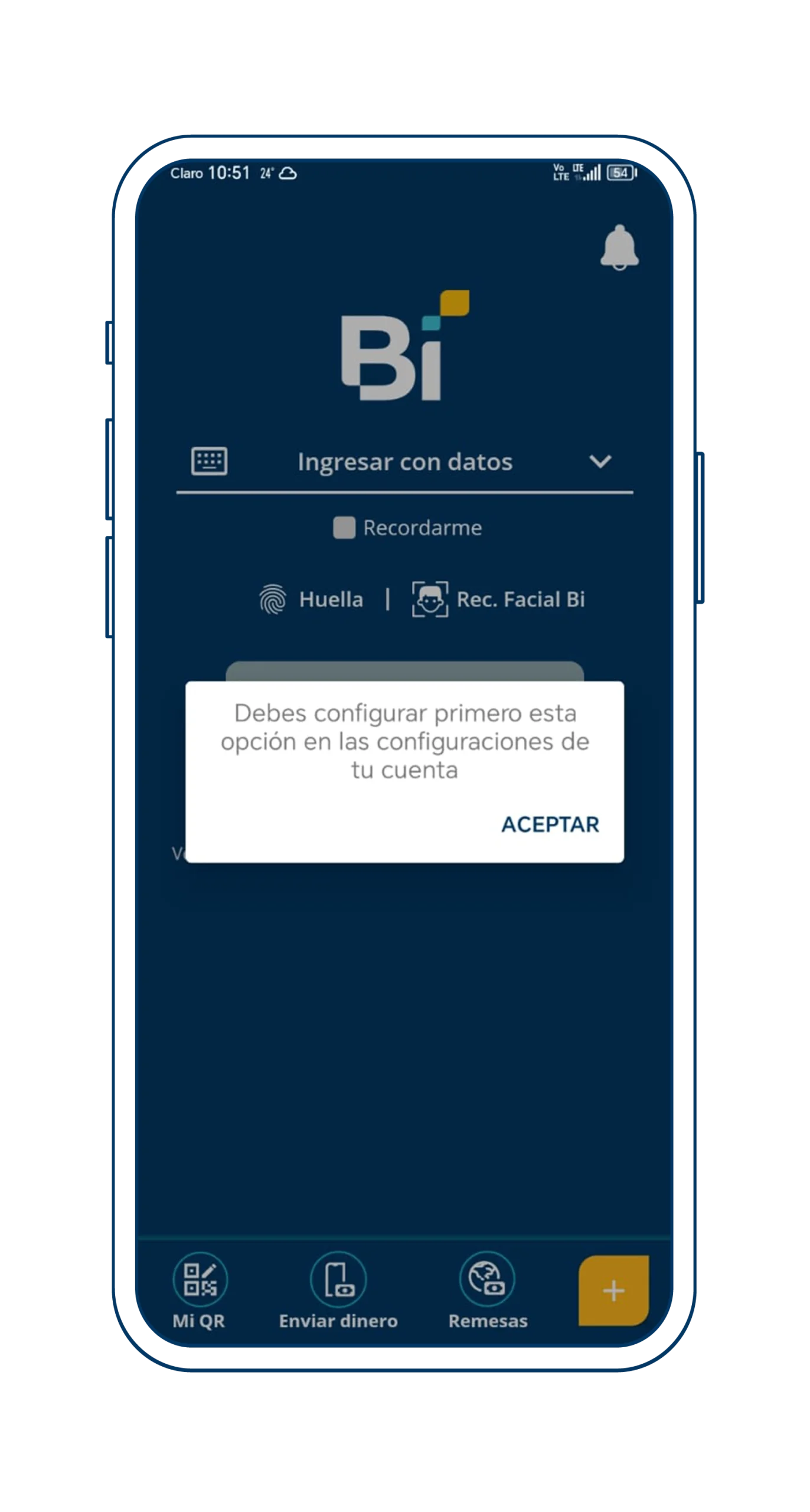 Activación de huella paso 2