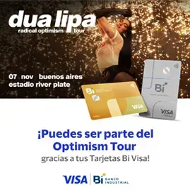 Tour de Dua Lipa en Argentina: cómo ganar un viaje con tu Tarjeta Bi Visa
