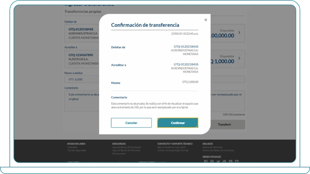 BB Transferencias propias paso 7