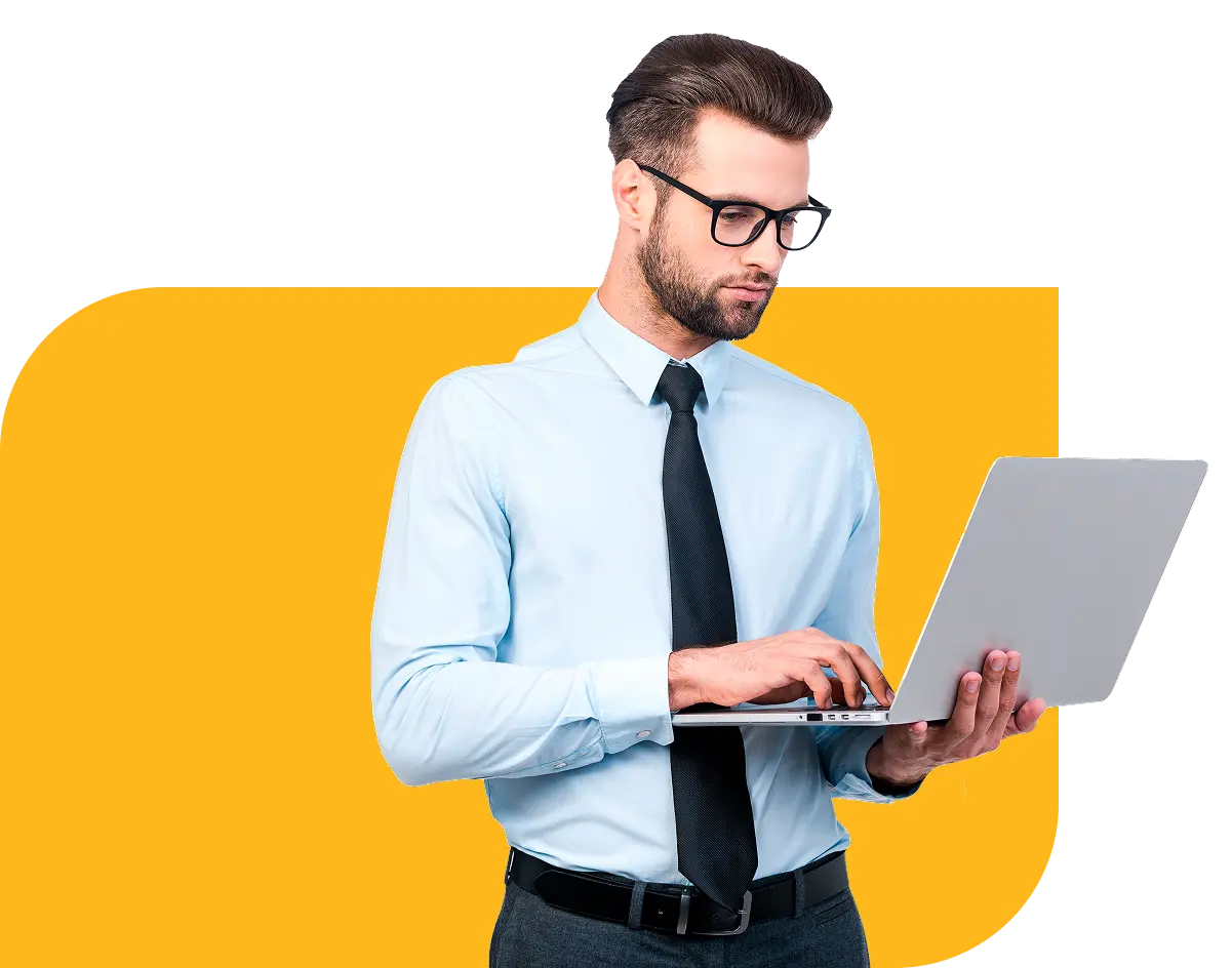 hombre con laptop faq cuenta digital