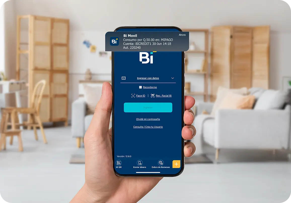 ¡Mantén alerta tus movimientos con Bi móvil! cuenta digital