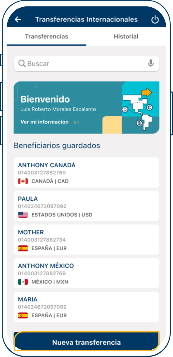 ¡Aprende a realizar Transfer encias Internacionales!
