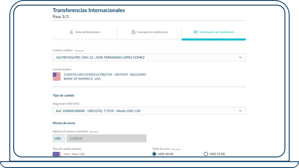 Realizar transferencia paso 4