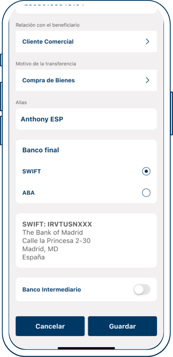 Actualización de beneficiario