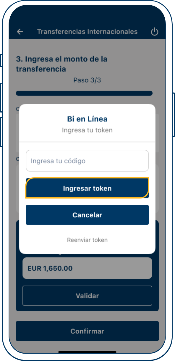 Enviar cuenta intermediaria