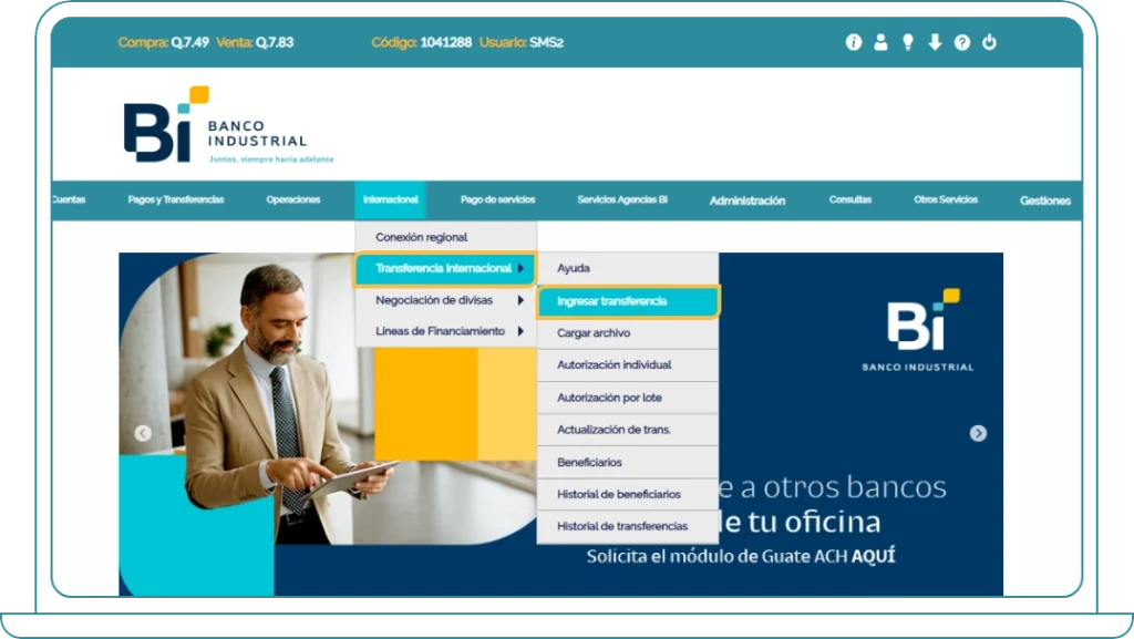 Actualización de plantilla desde el envío de la transferencia 1