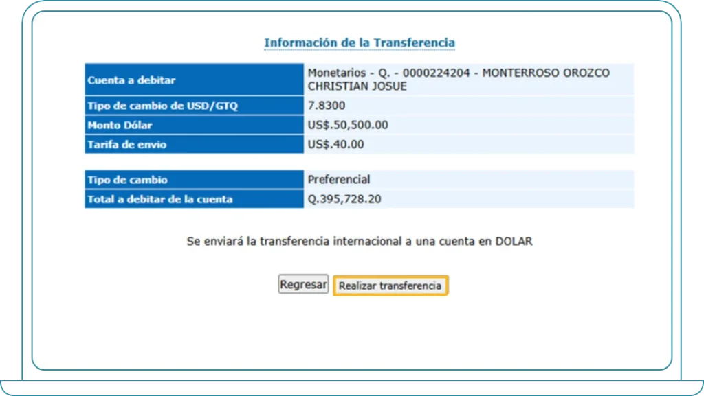 Crea una transferencia 10 Crea una transferencia 10