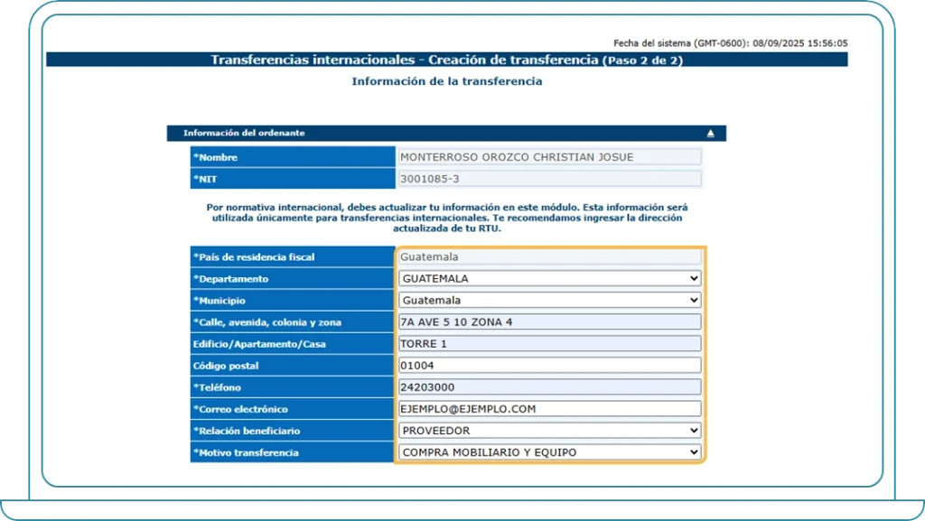 Crea una transferencia 3 Crea una transferencia 3