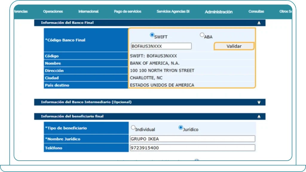 Crea una transferencia 4 Crea una transferencia 4