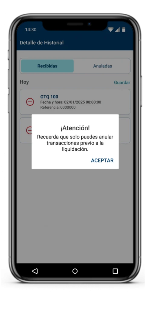 Atencion tarjetas recibidas anulaci{on Atencion tarjetas recibidas anulaci{on