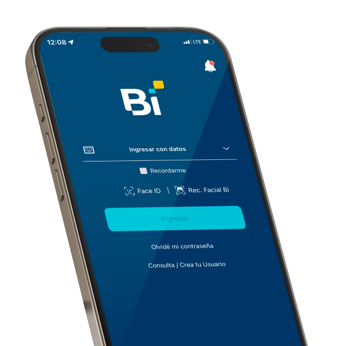 Celular con app Bi en Línea