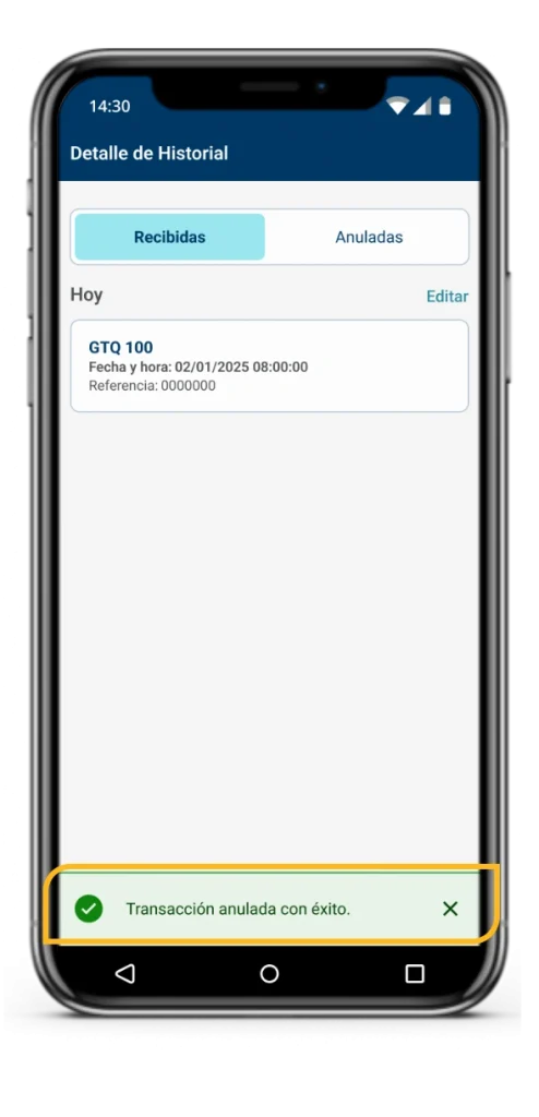 transaccion anulada con exito transaccion anulada con exito