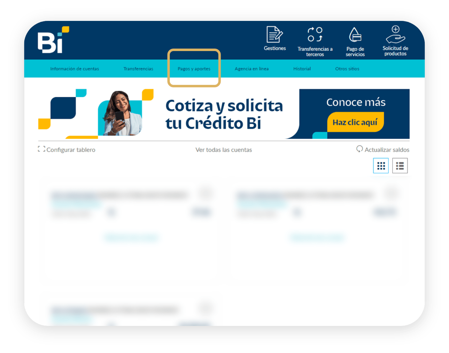 Cómo donar Bi en Línea - Paso 2