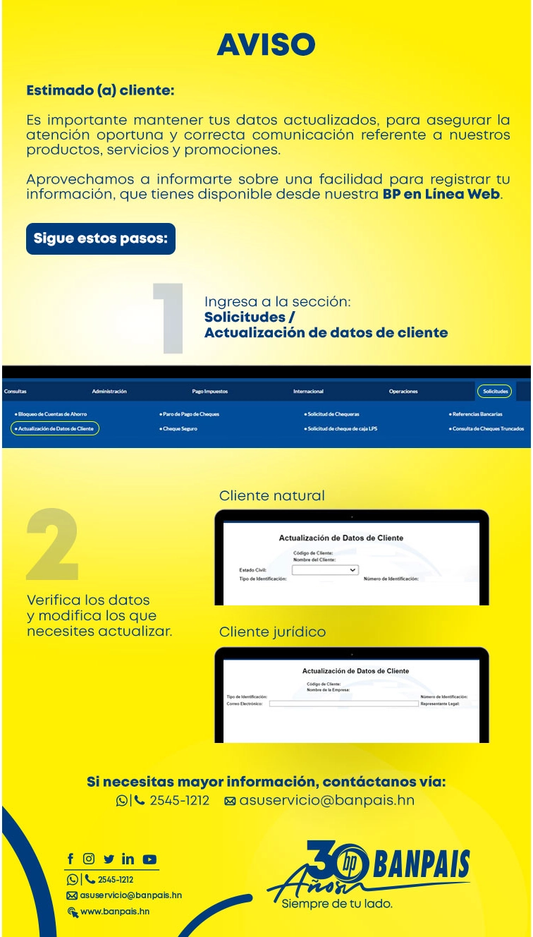 Campaña de actualización de datos del cliente