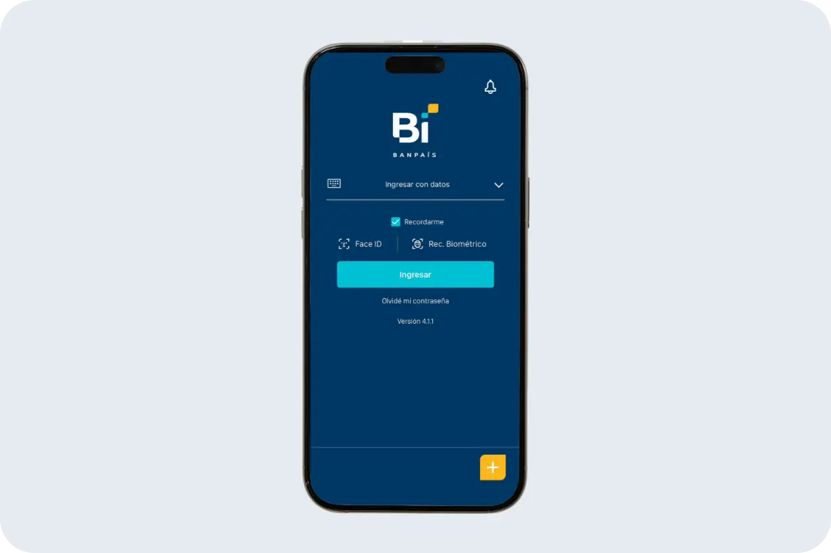 HOME BANPAIS Imagen de BP en Línea App desde la pantalla de Inicio